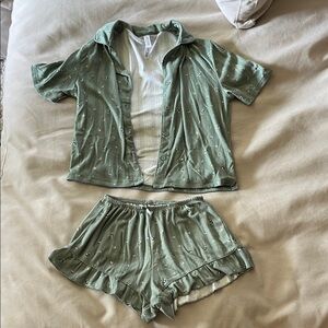 Wild Fable Sage Green Women's Two-Piece Sleep Set